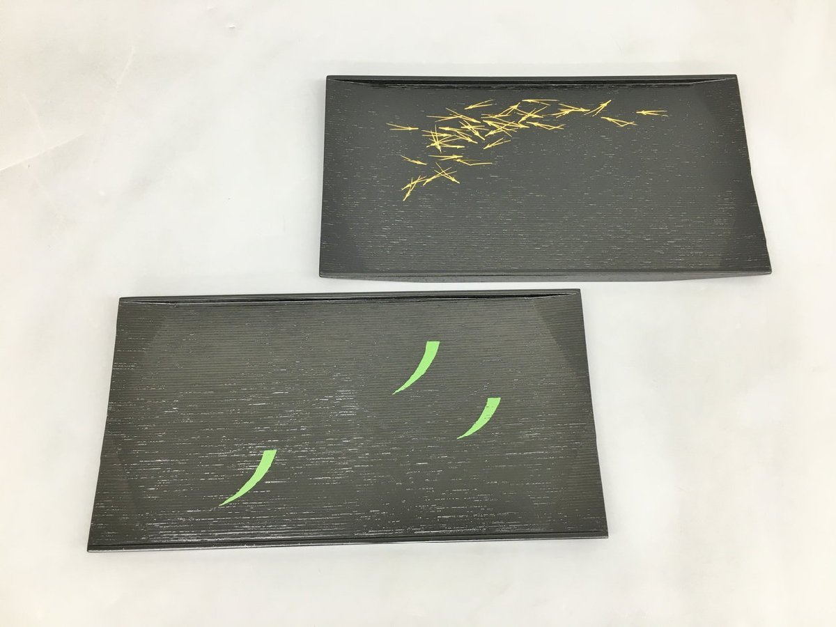  flat cheap .. guest plate 2 pieces set lacquer ware unused 2310LS035