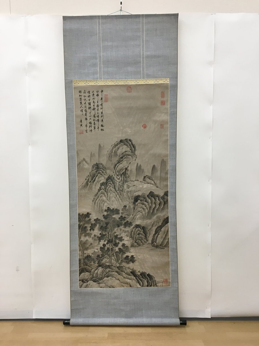  Tang ... axis landscape . approximately H197×W71.5cm landscape painting landscape map China . genuineness * details unknown 2309LR273