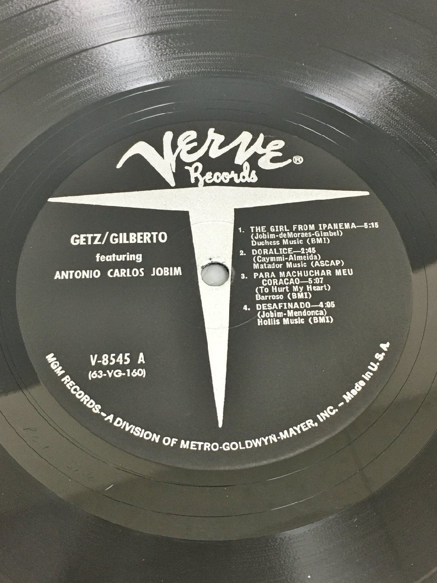 LPレコード STAN GETZ JOAO GILBERTO Getz/Gilberto V-8545 USA盤 2309LO321_画像2