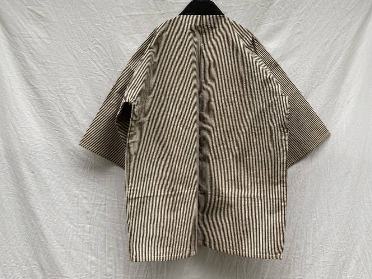 戦前 戦後 法被 半纏 縞柄 ヒッコリー柄 古布 襤褸 ジャパンヴィンテージ JAPAN VINTAGE 日本の古い服 40s50s60s 浪花屋 制服_画像7