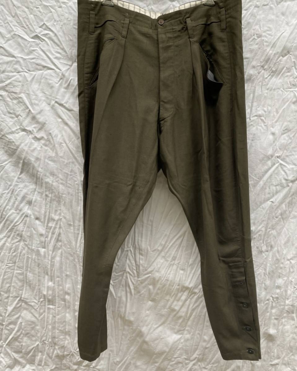 極太ワイド 国民服 裾ボタン サスペンダーパンツ TROUSERS スラックス JAPAN VINTAGE ジャパンヴィンテージ 日本の古い服 30s40s 戦前戦後