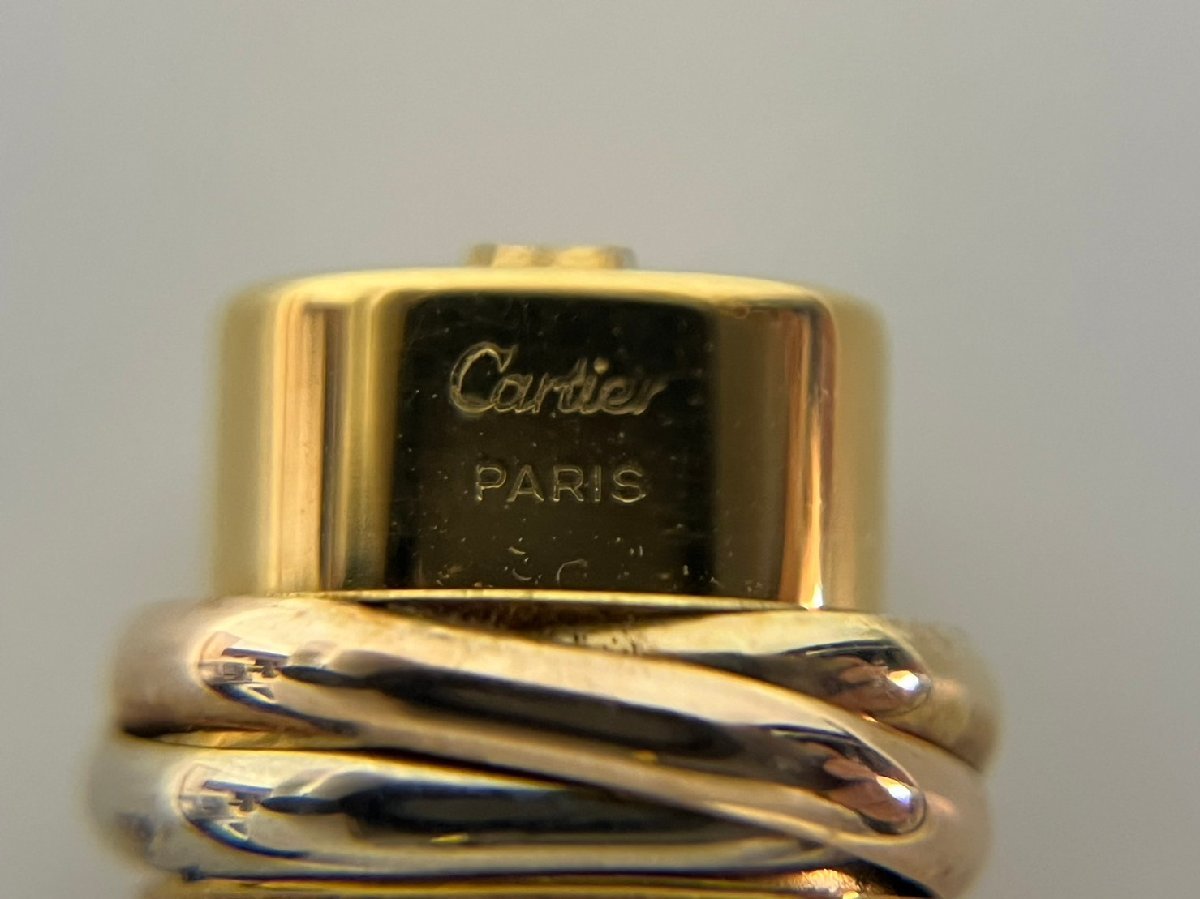 ☆ Cartier/カルティエ ボールペン PLAQUE トリニティ/キャップ式/ゴールドカラー　箱付き_画像8