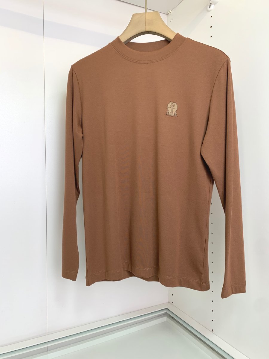 Brunello Cucinelli　ブルネロクチネリ　メンズ　Tシャツ　アンダーウエア　長袖　丸首　ロゴ　M-3XL　サイズ選択可能 新品　1972