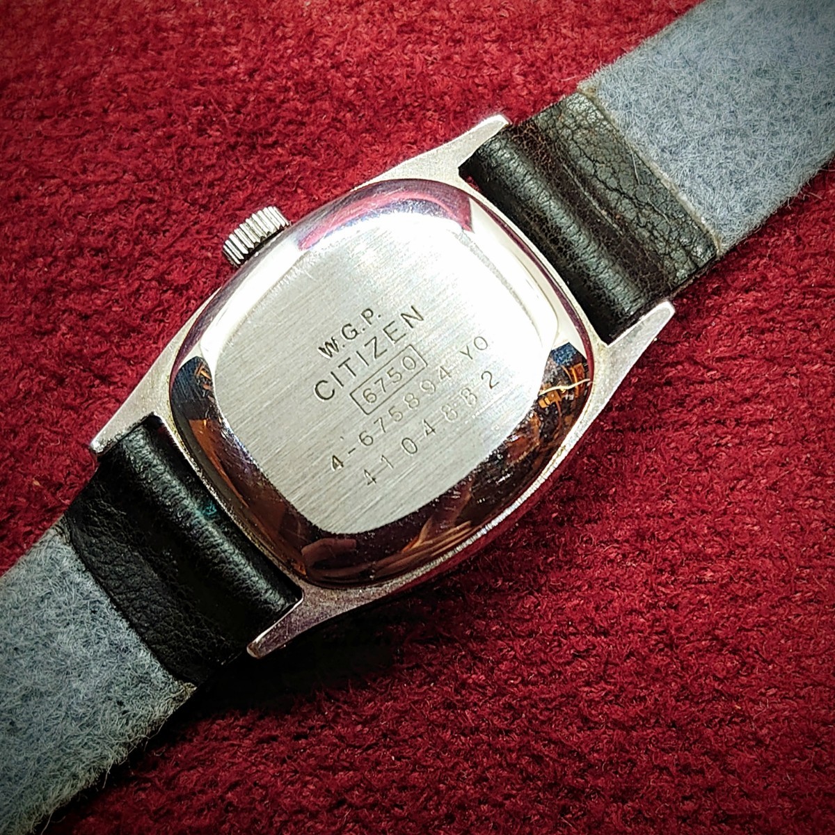 A35【動作品】CITIZEN Castalia WGP 6750 手巻き レディース腕時計 ビンテージ シチズン カスタリア アナログ ウォッチ シルバー×白文字盤_画像2