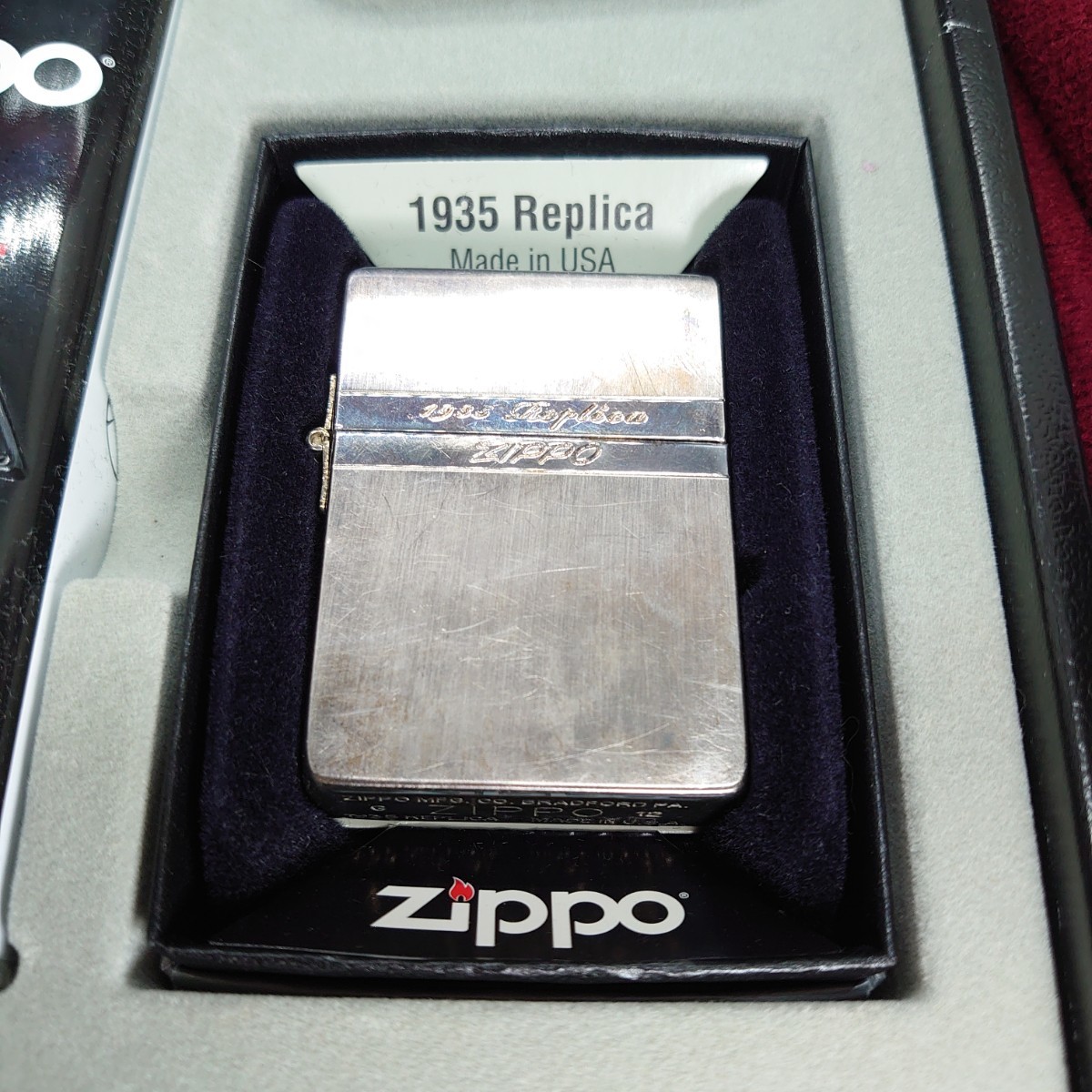 9170【火花確認済】1935 REPLICA ZIPPO 刻印 G 12 レプリカ ジッポーライター オイル フリント 箱付き _画像1