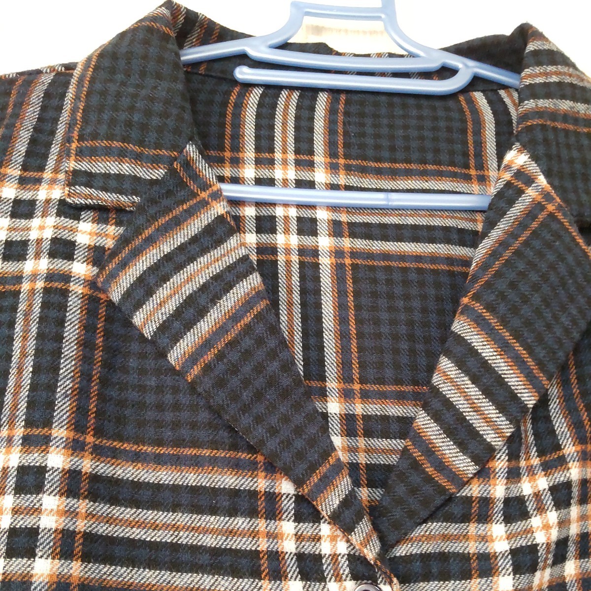 シャツジャケット フリーサイズ ＭサイズＬサイズチェックシャツ 長袖シャツ レディース 試着のみの画像2