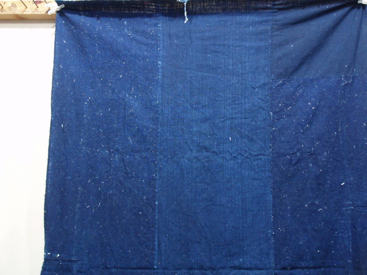L43524【生地取り用 リメイク用 古布 綿 ボロ 襤褸 藍染】 布団がわ ほどき 大判_画像4