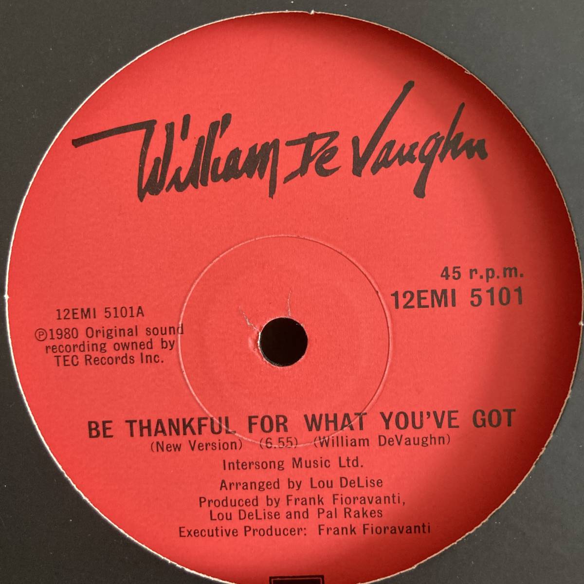 William DeVaughn - Be Thankful For What You've Got (New Version) 12 INCHの画像1