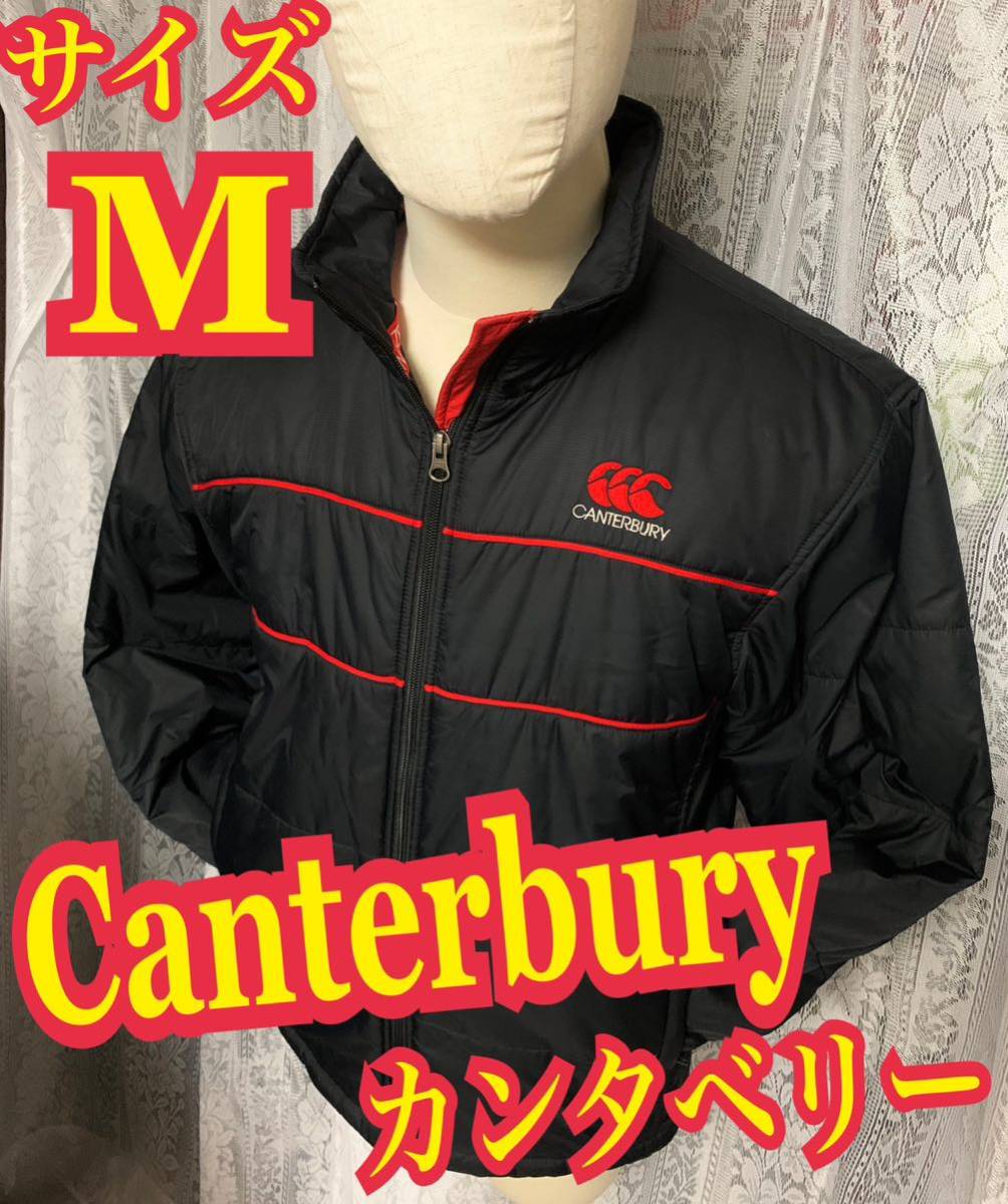 Canterbury カンタベリー　中綿ジャケット　ブルゾン　刺繍ロゴ　ラグビー　黒　Mサイズ