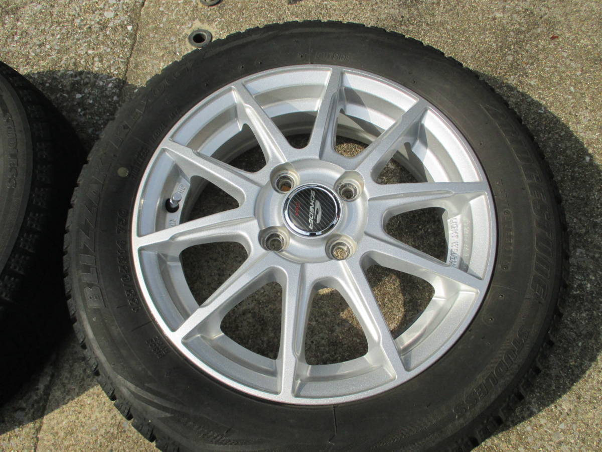 ブリヂストン　BLIZZAK　REVO GZ　155/65R14　ホイールATECHシュナイダー　中古品　４本セット_画像4