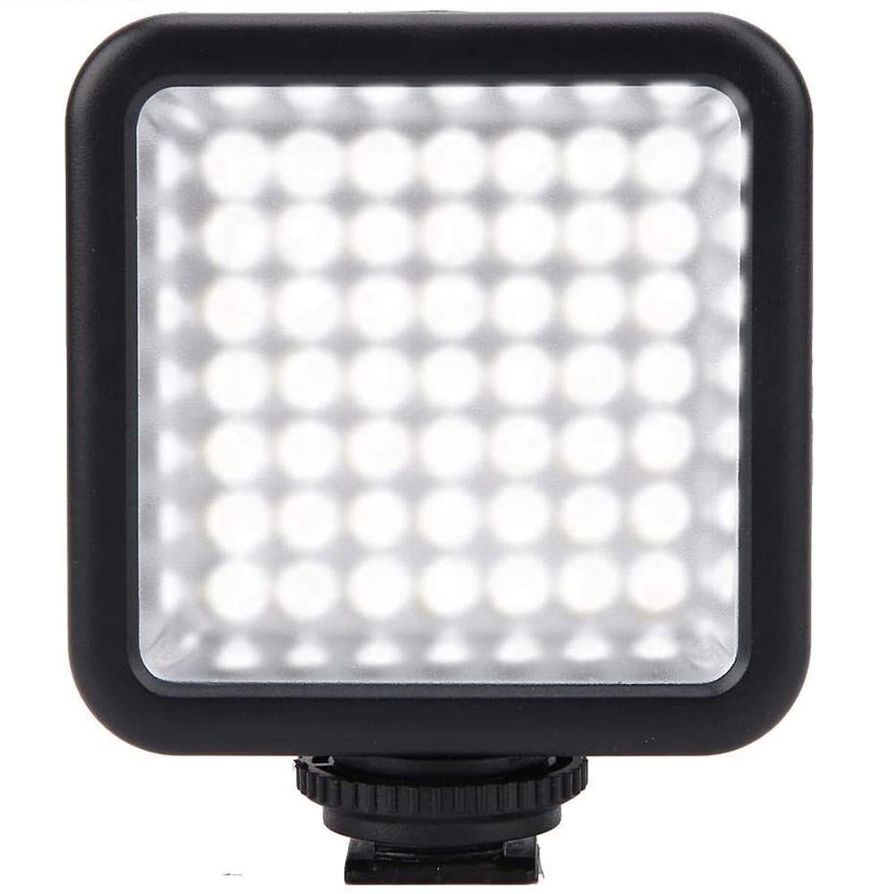 ビデオライト 小型 49 LED 撮影ライト 単3乾電池式 明るい白色光 光度調節 コールドシューマウント付き カメラライト_画像1