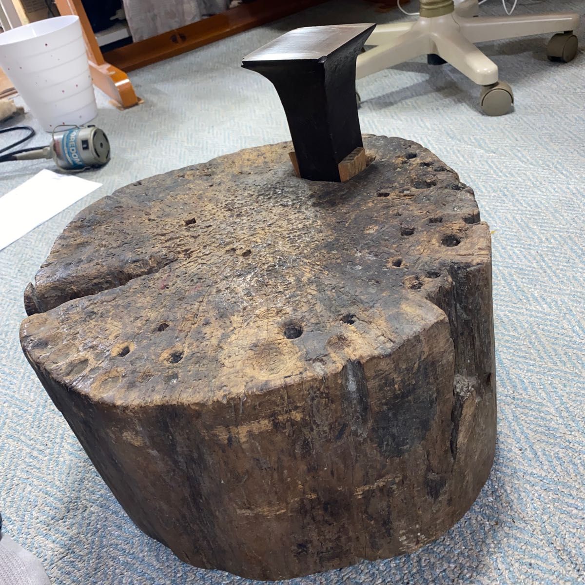 欅台43cm金床付き 作業台