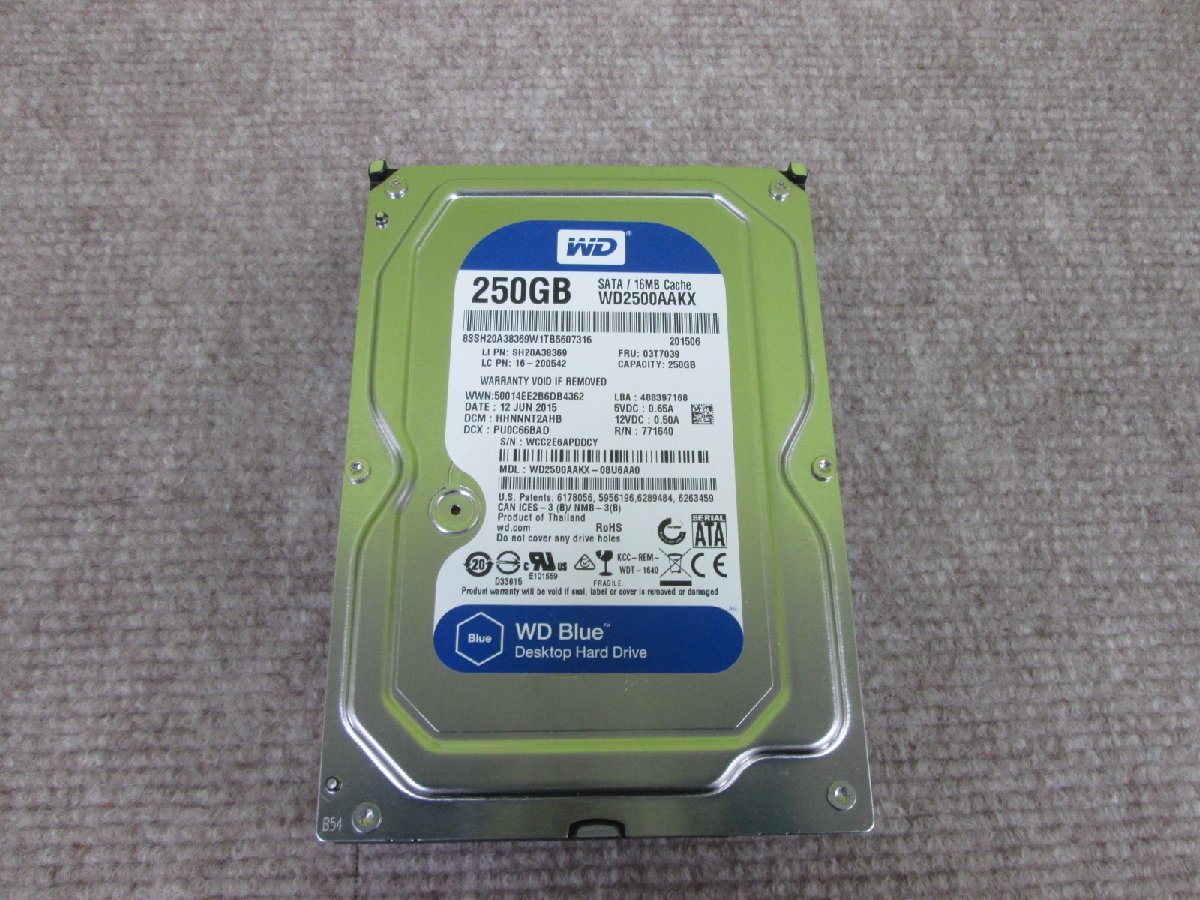 3.5インチHDD SATA 250GB WD2500AAKX 送料無料 正常品 [87005]_画像1