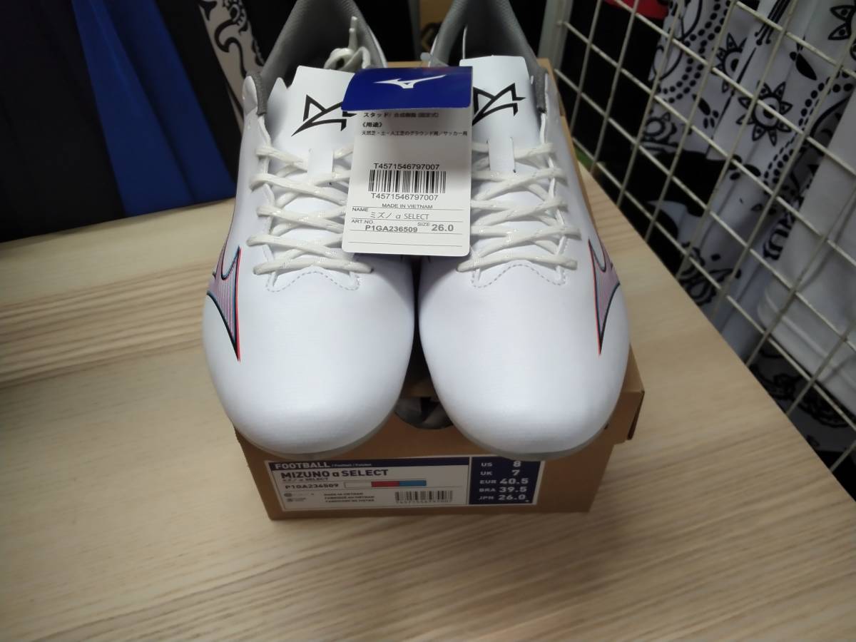 ミズノ MIZUNO サッカーシューズ サッカースパイク ミズノ α SELECT P1GA236509 固定式 人工皮革 26,0cm_画像6