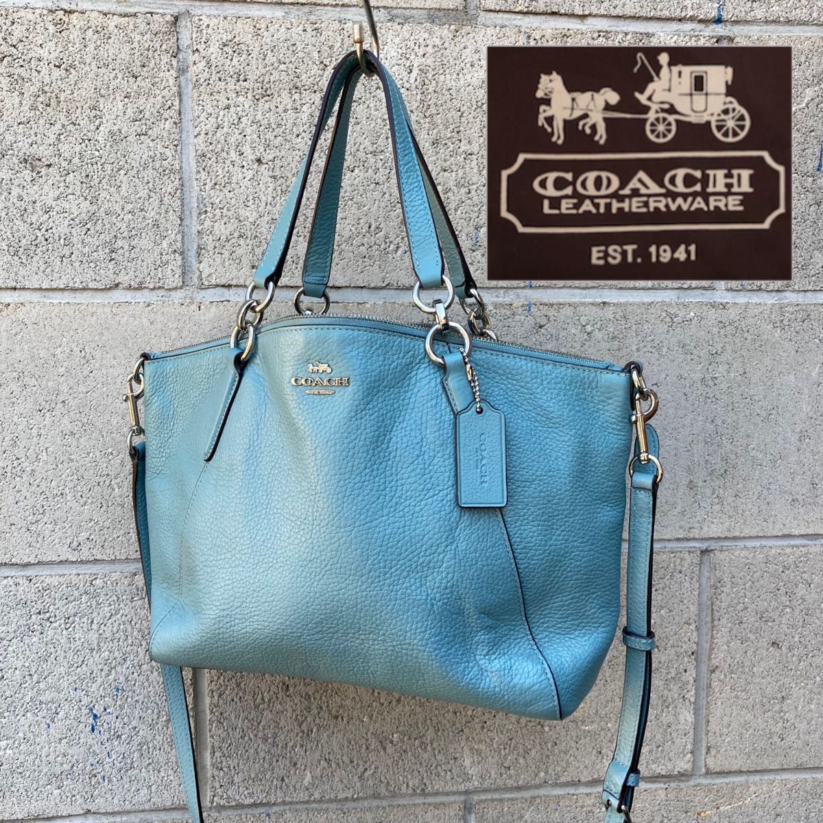 コーチ　ＣＯＡＣＨ　ショルダーバッグ トートバッグ　2way ブルー　水色