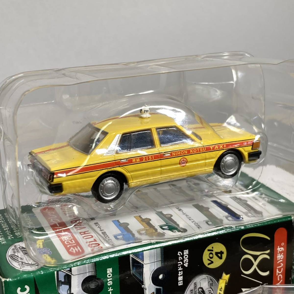日産 セドリック 430型 スタンダード タクシー 黄色 カーコレクション80 vol.6 1/80スケール トミーテック TOMYTEC NISSAN CEDRIC_画像2