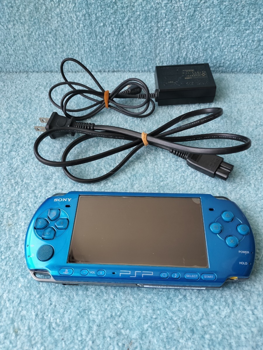 定期入れの PSP-3000 本体 ブルー／メモリースティックPRO Duo 4GB付