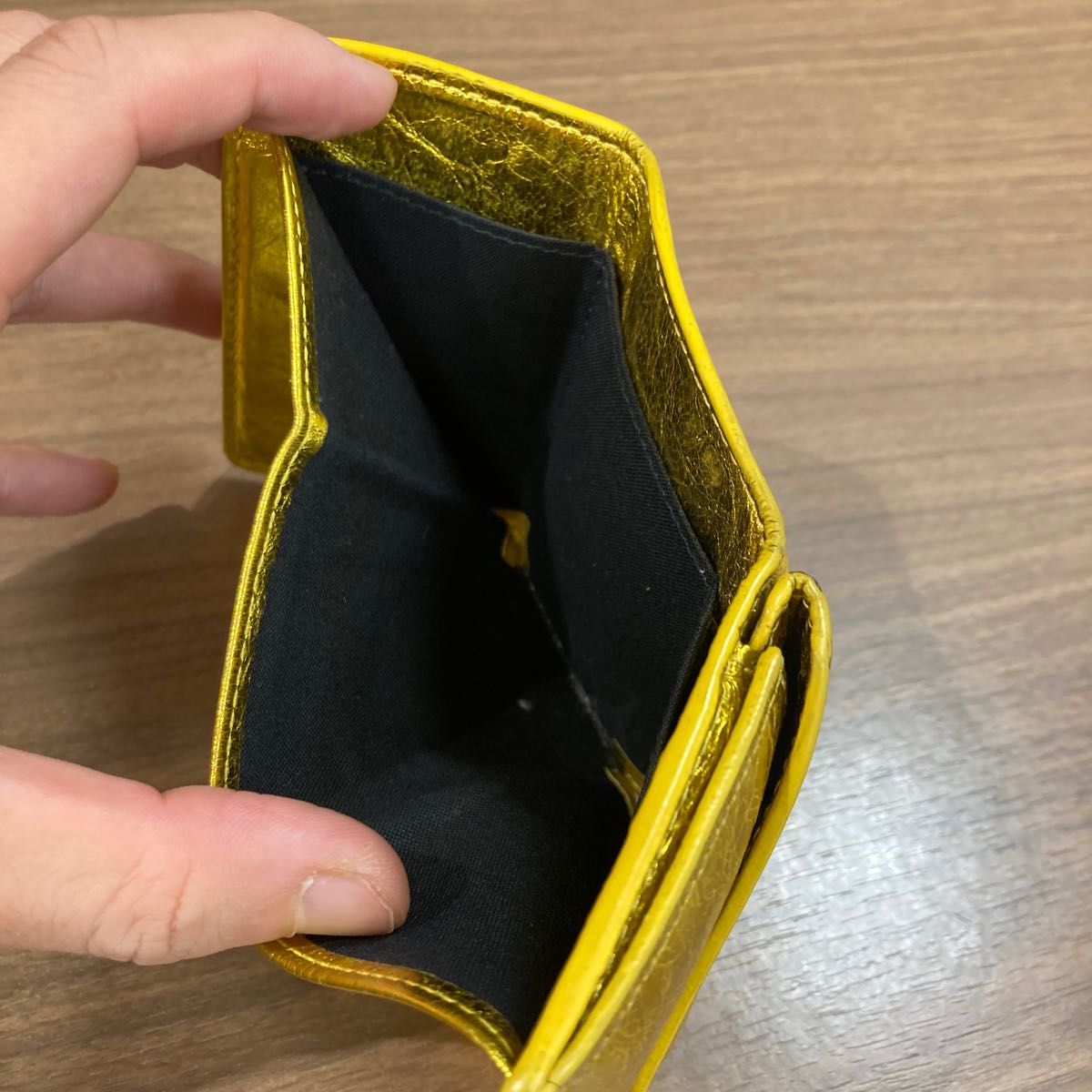BALENCIAGA バレンシアガ 財布 三つ折り財布 ペーパーミニウォレット ブランド 人気 ゴールドカラー レディース メンズ