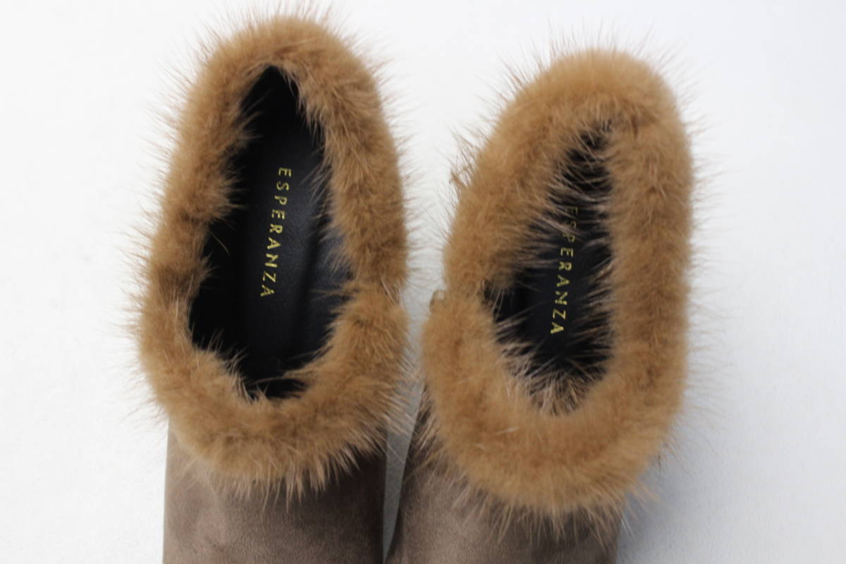 40# Esperanza suede fur bootie -(S) super-beauty goods 