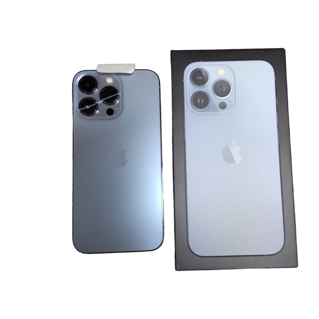 【中古品】 Apple iPhone 13 Pro 256GB シエラブルー SIMフリー MLUU3J/A バッテリー85％ 判定：- 箱あり N49683RLの画像1