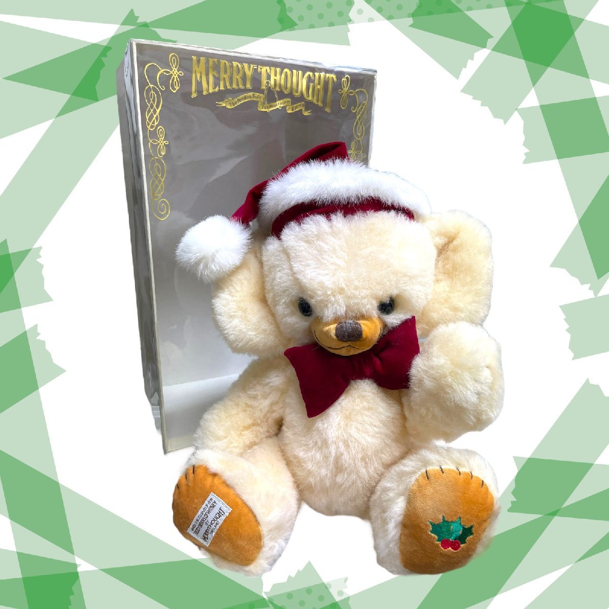 【・保管品】 メリーソート チーキー Cheeky White Christmas Teddy Bears of Witney 限定 〈U.K〉 ぬいぐるみ テディベア W49745RA