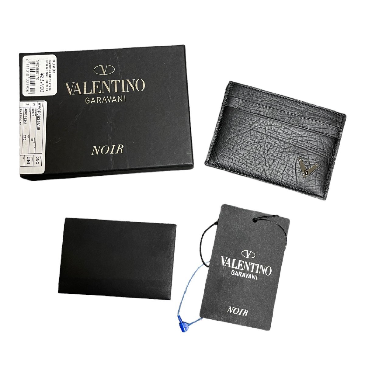 【未使用】 VALENTINO GARAVANI ヴァレンティノガラバーニ NOIR カードケース 名刺入れ ブラック メンズ 箱有 N10-328RK_画像1