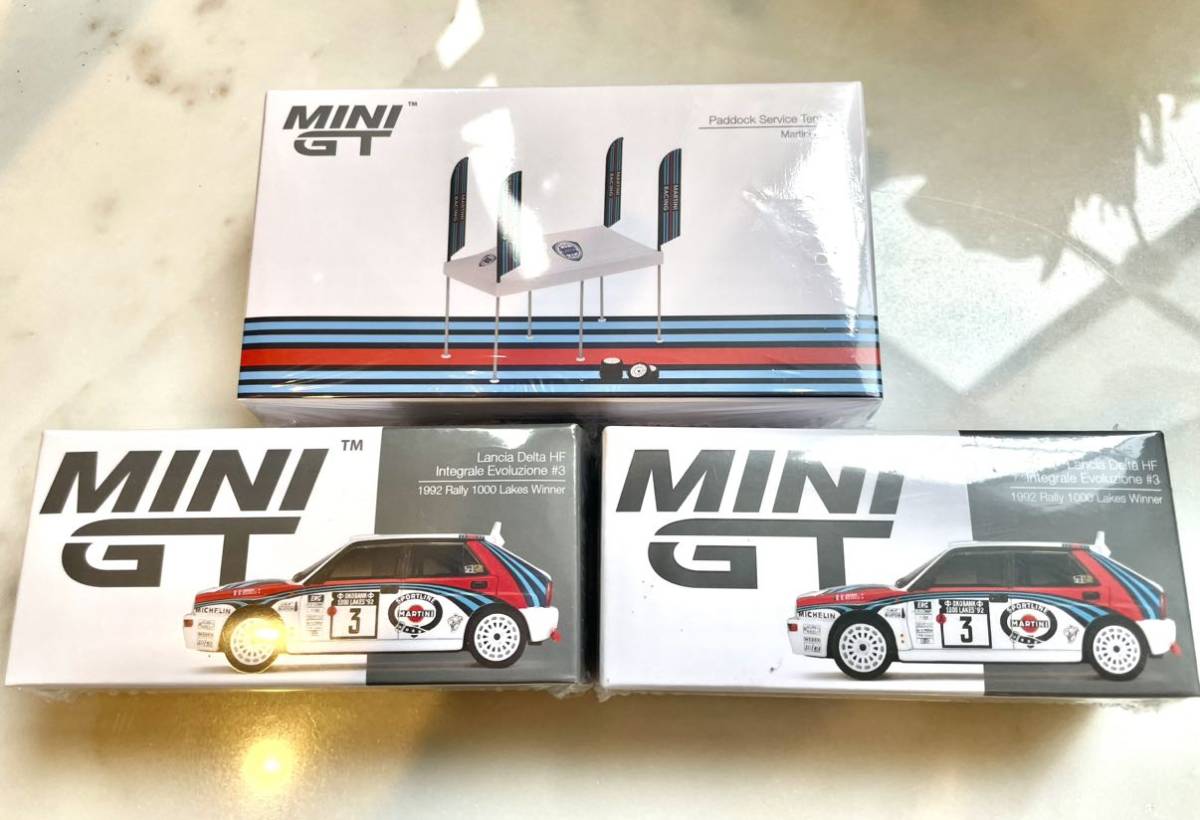未開封MINI GTランチア デルタ HF インテグラーレ エボルツィオーネ 2台 マルティーニレーシングテントセット