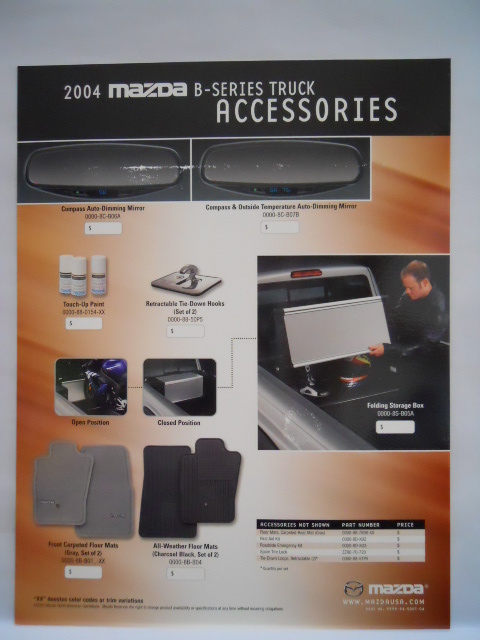 マツダ　B-シリーズトラック　アクセサリー2004年USA版パンフレット_画像2