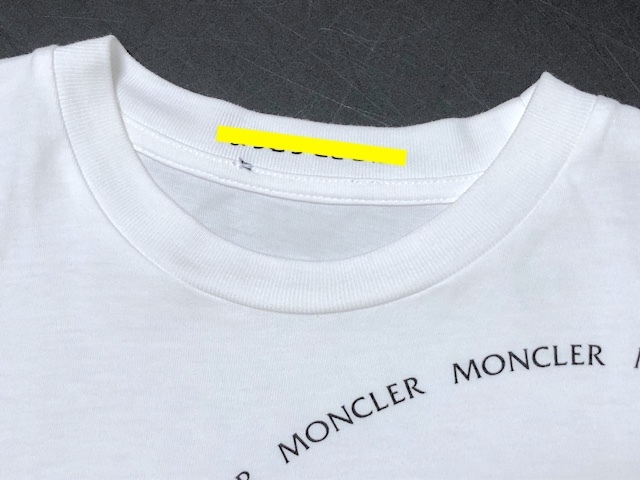 二点落札で送料無料！ 2A48 Moncler モンクレール キッズ 4才 104㎝ 半袖 Tシャツ ロゴ ラバーワッペン クルーネック 男の子 女の子 白_画像6