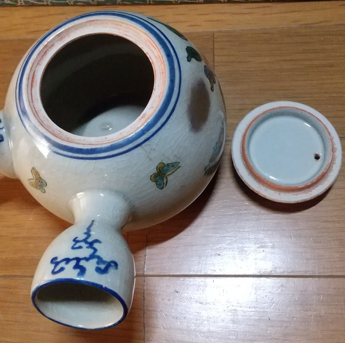 九谷焼茶器セット　急須　湯飲み5客★ボタン　煎茶道具_画像4