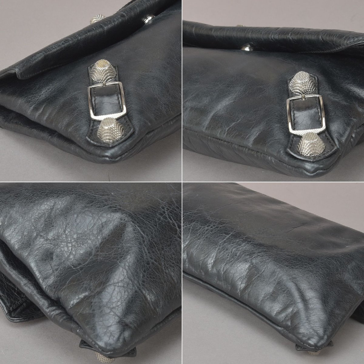 美品 バレンシアガ ジャイアント エンベロープ クラッチバッグ 186182 本革 レザー ブラック ハンド セカンドバッグ 鞄 Ma.b/b.aの画像10