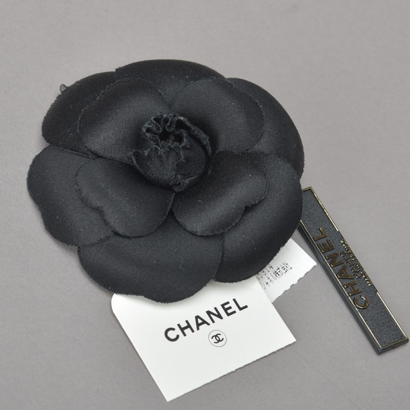 1円新品CHANEL シャネルカメリアブローチコサージュブラック箱付きピン