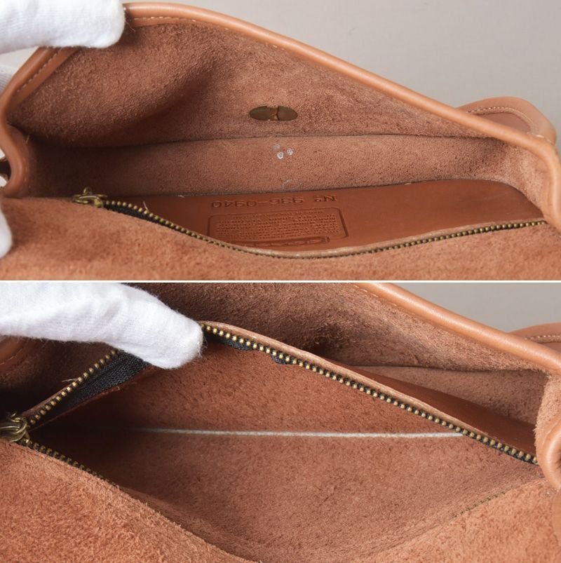  ultra rare!! COACH Coach Vintage shoulder bag original leather lock metal fittings Brown Camel 0940 pochette diagonal .. bag *k.f/a.k