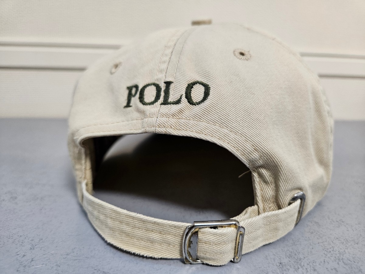 90s ポロラルフローレン コットンキャップ ベージュ POLO RALPH LAUREN 