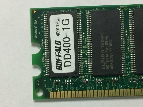 1.パソコン部品　メモリ　BUFFALO DD400-1G 　CA307B_画像2