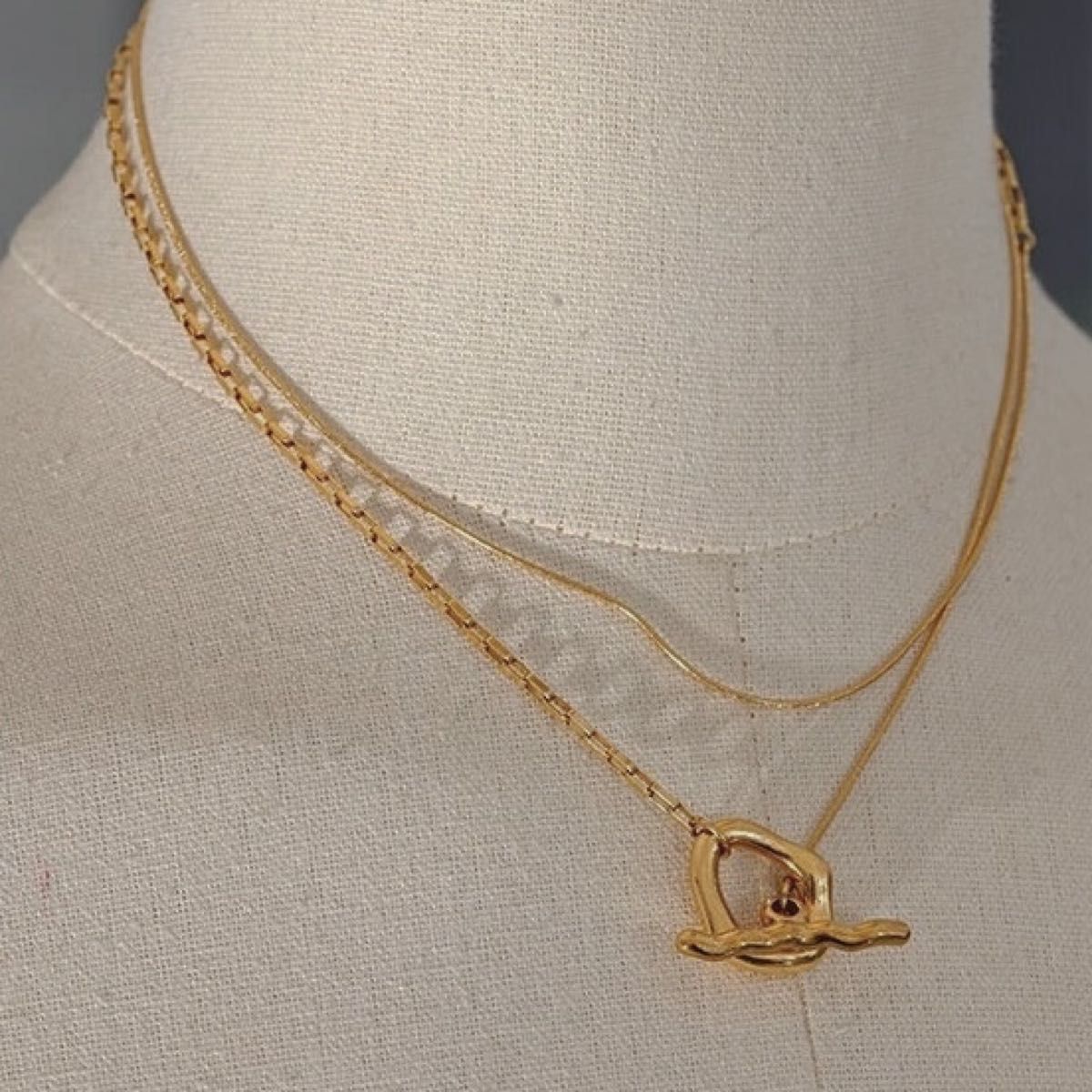 2way mantle chain necklace gold No.1158