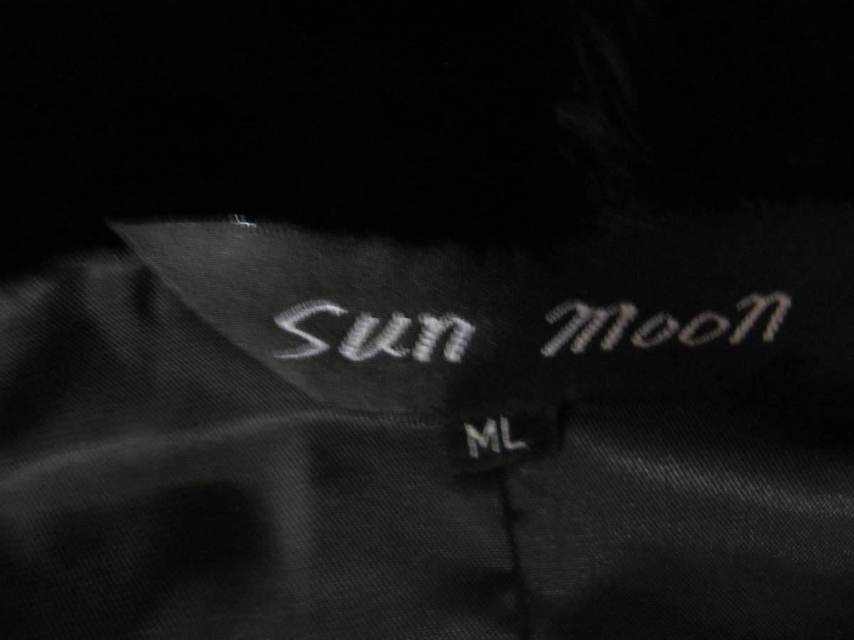 sun moon★ ML★ ブラックミンク毛皮★ベスト★中古品_画像9