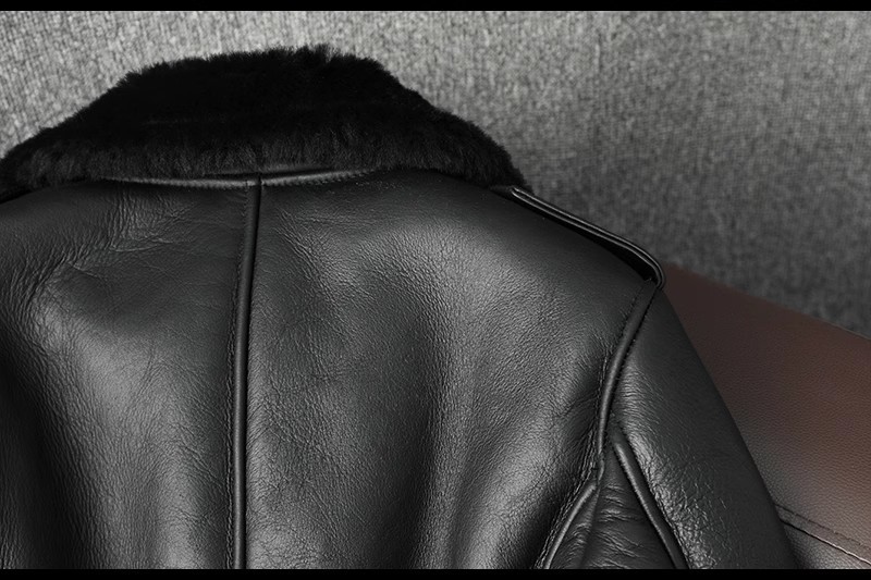 極厚 ムートン 子羊革 毛皮一体 シープスキン コート 防寒服 メンズファッション ムートンライダース 本革 天然革 ブルゾン S～4XL_画像8