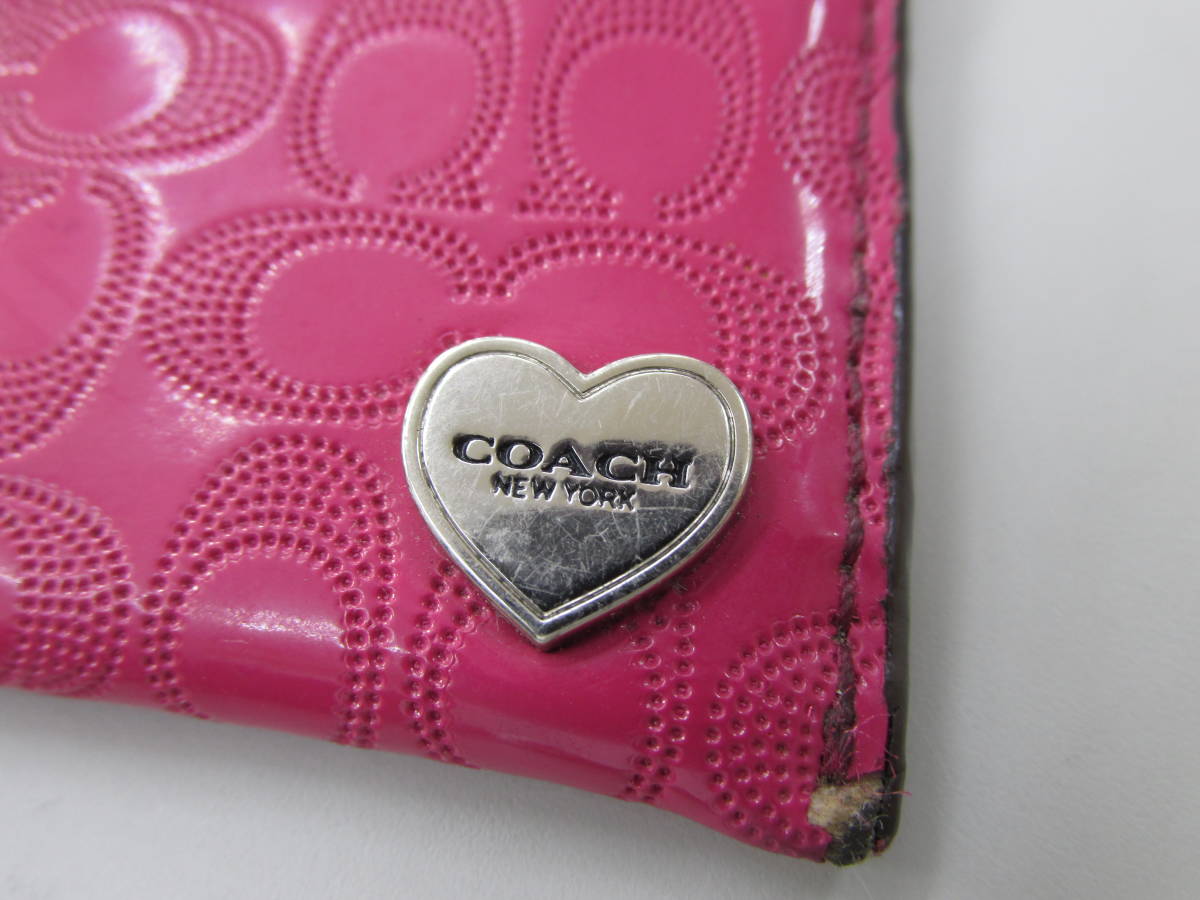 ◆ COACH コーチ　シグネチャー ピンク系 定期入れ パスケース カードケース /6145SA-C_画像2