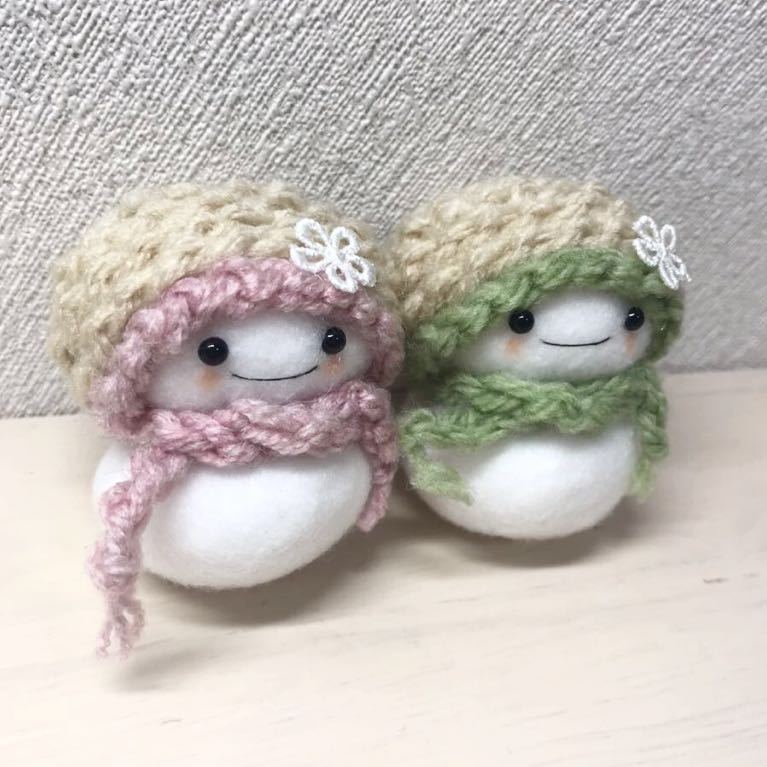 ハンドメイド　ゆきだるま クリスマス　冬のインテリア　雪だるま　毛糸の帽子_画像2