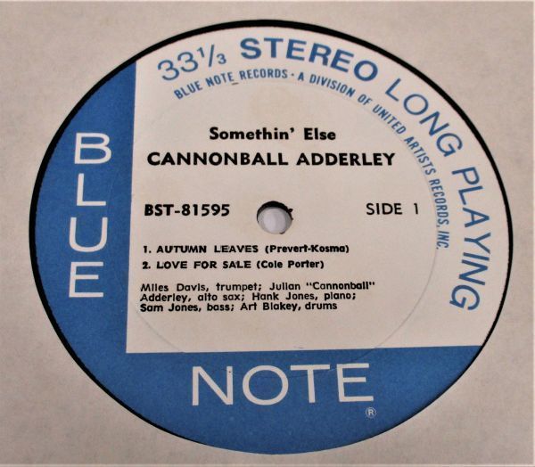 JAZZ LP ● Cannonball Adderley Somethin' Else [ US '71 Blue Note BST 81595 (UNITED ARTISTS) ]_画像3
