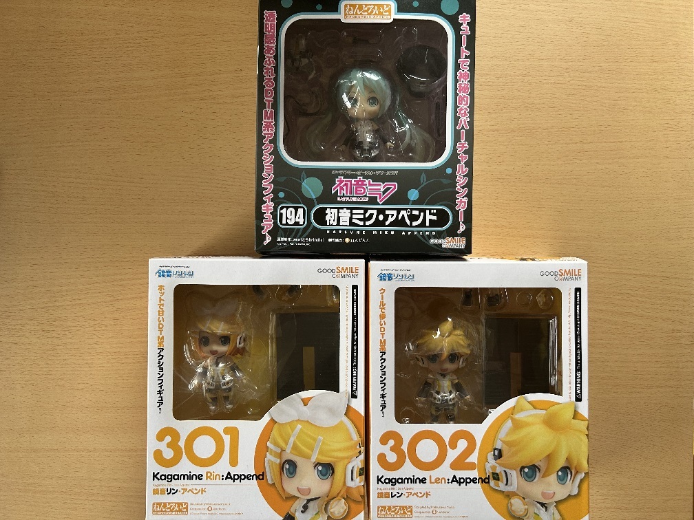 ♪ねんどろいど 　初音ミク・アペンド　194　鏡音リン・アペンド　301　鏡音レン・アペンド　302　3体セット　おまけつき♪_３体セット　ミクのみ開封品