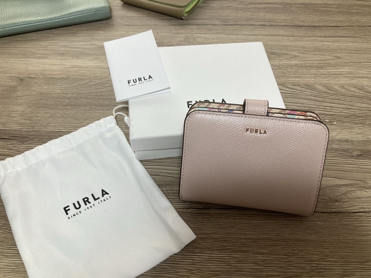 FURLA フルラ 二つ折り財布 バビロン ピンク タイガー トラ アニマル