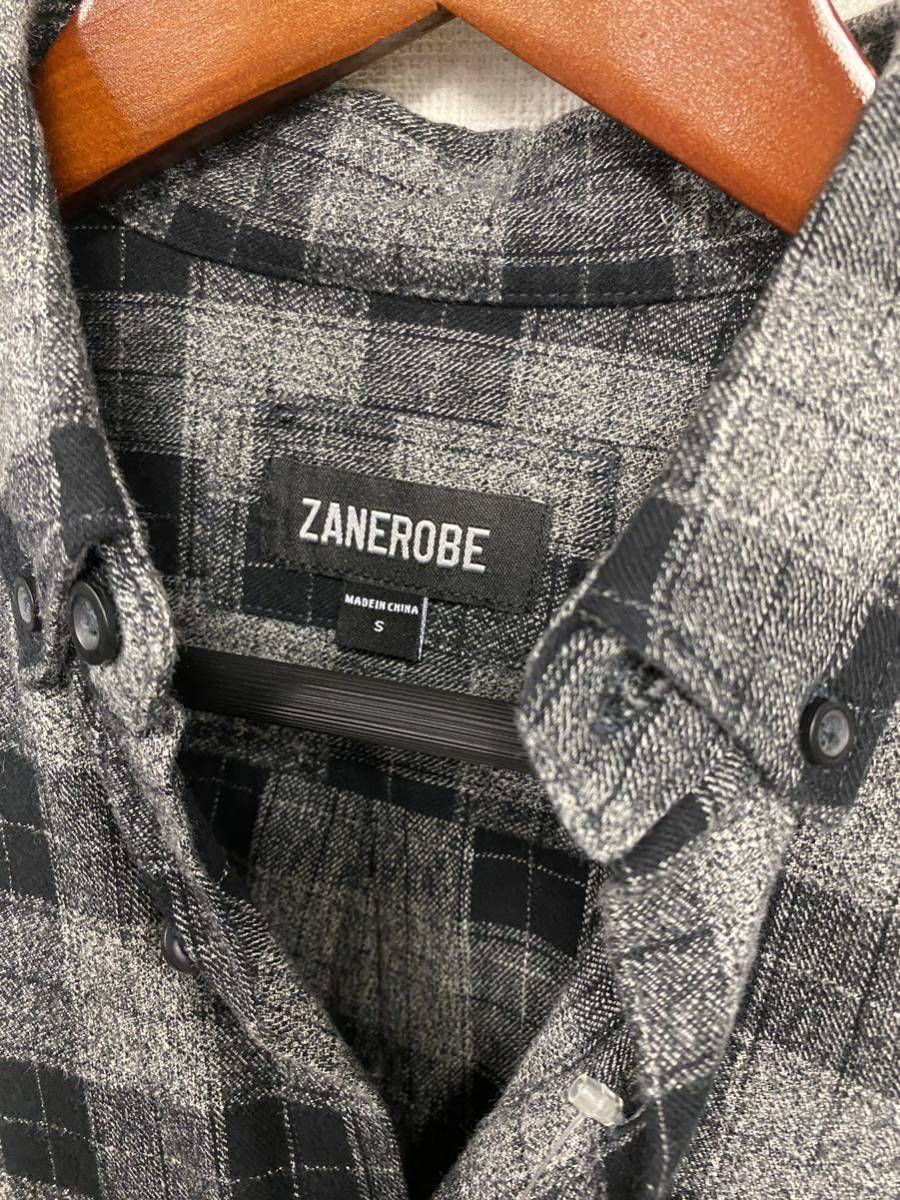 未使用 タグ付き ZANEROBE ゼインローブ 長袖シャツ チェック ブラック グレー サイズS シャツ SHIRTS チェックシャツ ネルシャツ _画像3