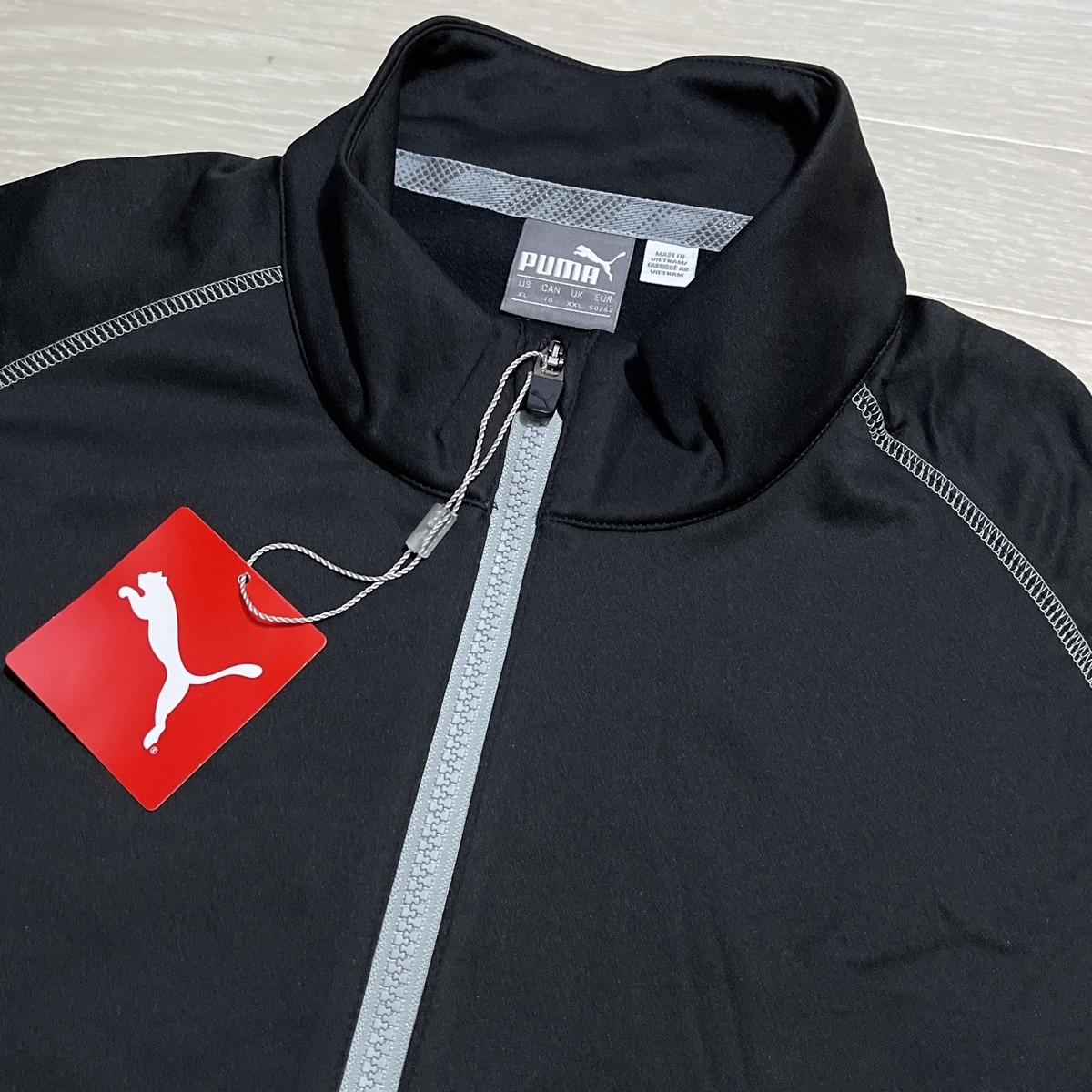  Puma Golf *USXL( japanese 3L-4L rank ) full Zip * jacket / fleece / outer garment / long sleeve / autumn winter / black * direct import *PUMA black * large size * free shipping 