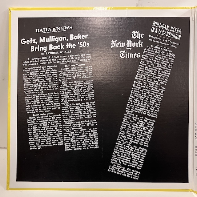 ■即決 JAZZ Gerry Mulligan Chet Baker / Carnegie Hall Concert Volume2 cti6055s1 j38548 米オリジ Vangelder刻印_画像5