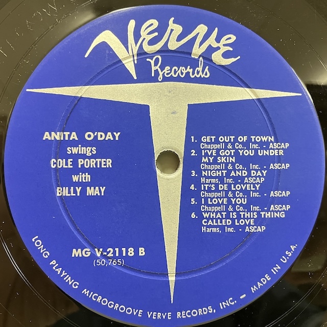 ■即決 VOCAL Anita O'Day / Swings Cole Porter with Billy May Mgv2118 jv5441 米オリジナル、青銀T/Vinc Dg Mono _画像2