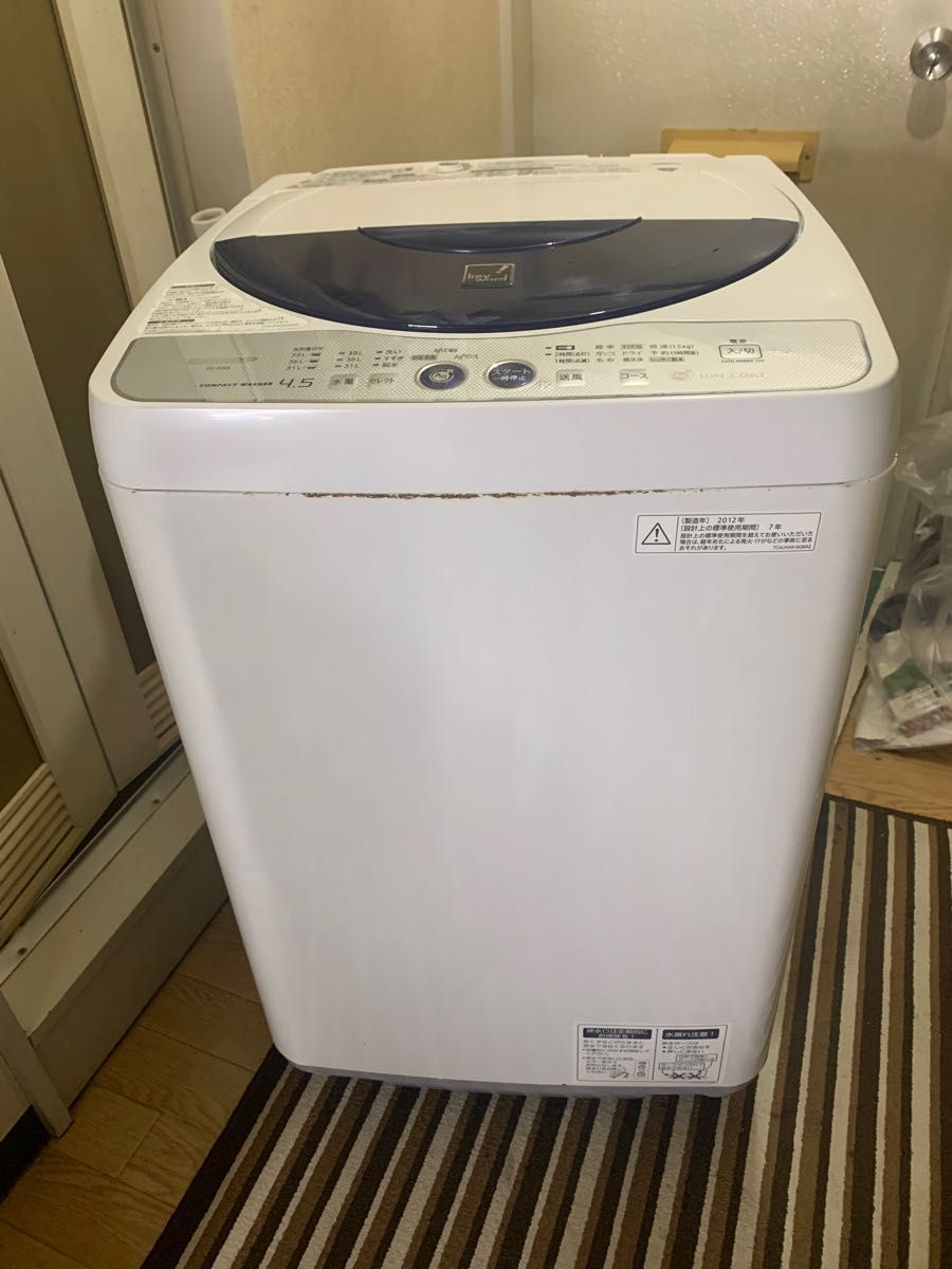 シャープ 4 5 kg 洗濯機 ES-45E8-KB 2012年製|Yahoo!フリマ(旧 シャープ 4 5 kg 洗濯機 ES-45E8-KB 2012年製|Yahoo!フリマ(旧