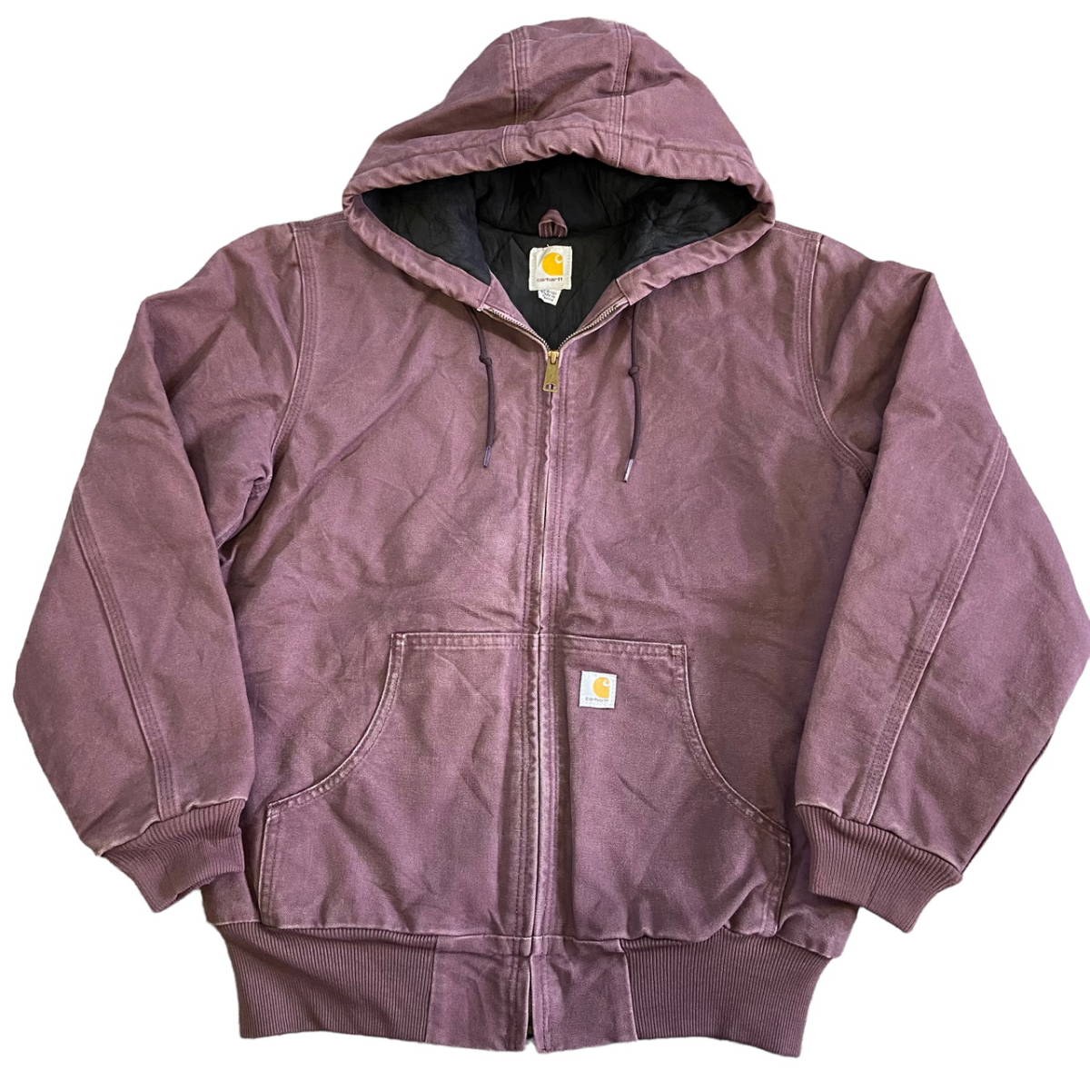 90s Carhartt アクティブジャケット M ピンク ダック フルジップ パーカー ワーク ジャケット デトロイトジャケット カーハート_画像1