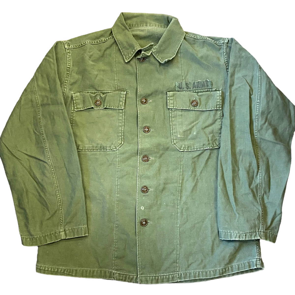 60年代 米軍 US ARMY ユーティリティシャツ 筒袖 SHIRT UTILITY ミリタリー シャツ ジャケット 60s 70s ヴィンテージ_画像1